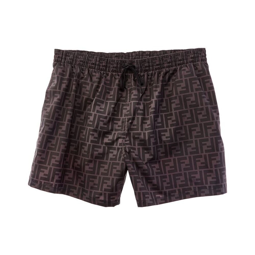 Fendi Mens Logo Swim Short, Black